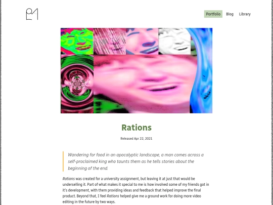 portfolio/rations screenshot