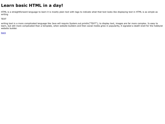 learnbasicHTMLinaday screenshot
