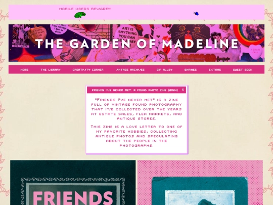 pages/friendsivenevermetzine screenshot