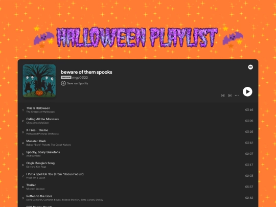 pages/halloweenplaylist screenshot