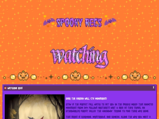 pages/halloweenreclist screenshot