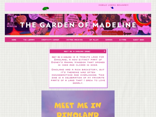 pages/meetmeindinolandzine screenshot
