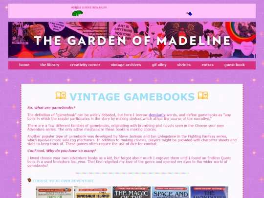 pages/vintagegamebooks screenshot
