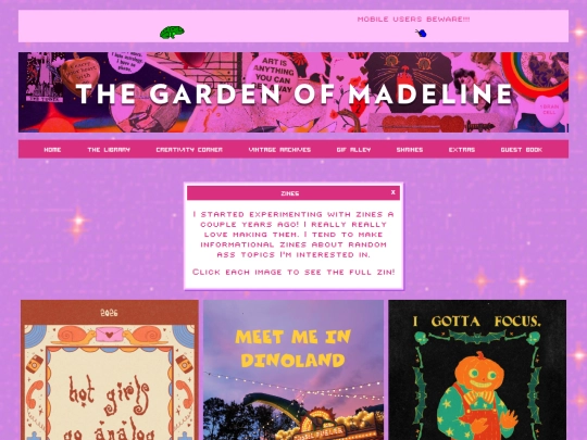 pages/zines screenshot