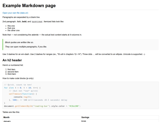 markdown screenshot