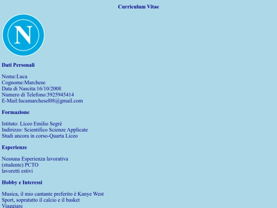 PAGINE/curriculum screenshot