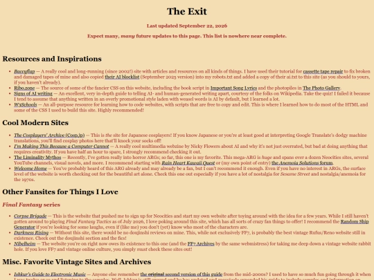 links screenshot