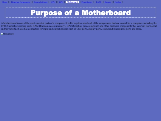 Hardware Components/PurposeOfAMotherboard screenshot