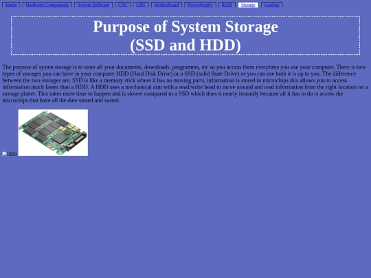 Hardware Components/PurposeOfStorage screenshot