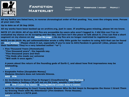 fanfiction-masterlist screenshot
