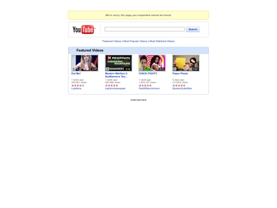 oldyoutubeerror screenshot