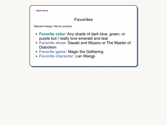 favorites screenshot