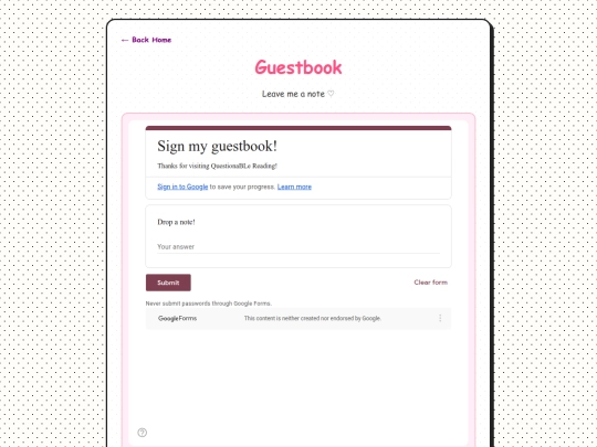 guestbook screenshot