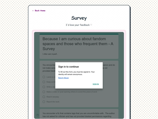 survey screenshot
