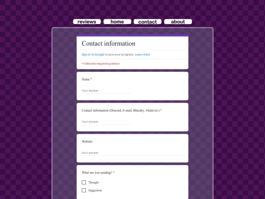 Contact/Fanmail screenshot