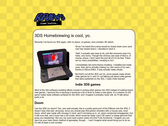 Reviews/Homebrew screenshot