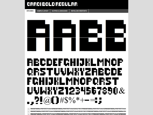 carcibold-webfont/carci_bold-demo screenshot