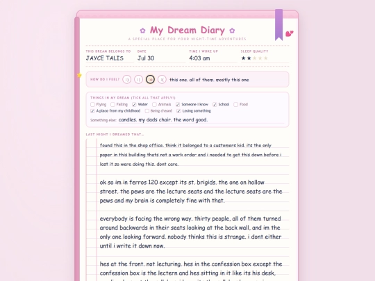 jayce-dream-journal screenshot