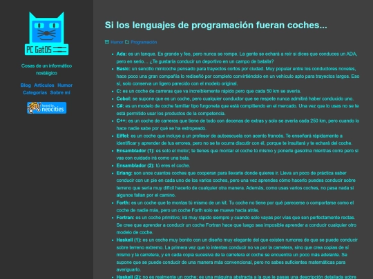 si-los-lenguajes-de-programacion-fueran-coches screenshot