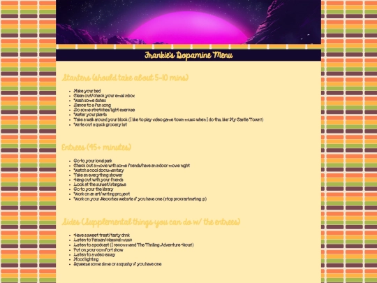 frankies-dopamine-menu screenshot