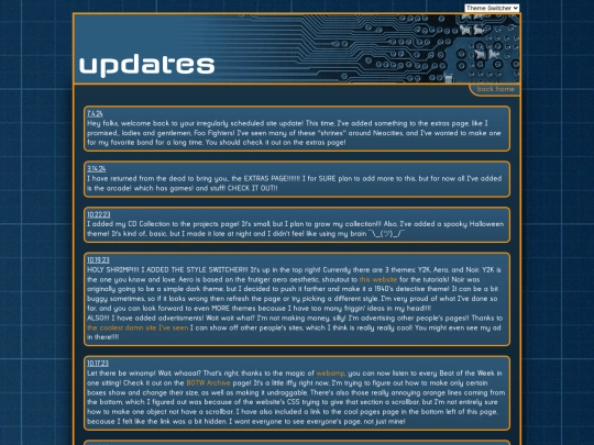archives/updates screenshot