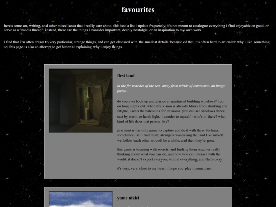 pages/favourites screenshot