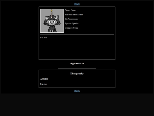 Pages/bio screenshot