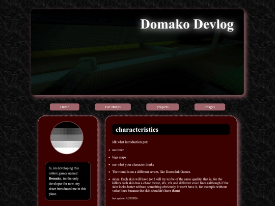 characteristics screenshot