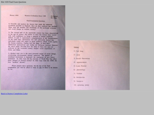 about/university/college/hist/final screenshot