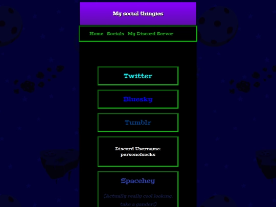 socials screenshot