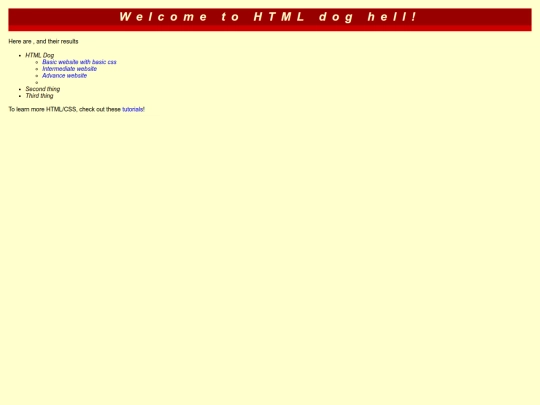 websiteHell/htmldog screenshot