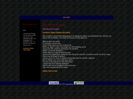 Writing screenshot