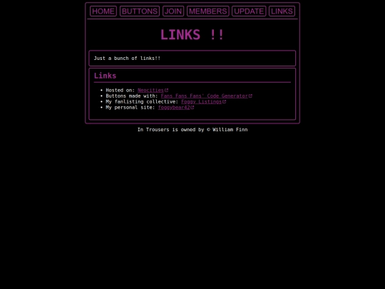 in-trousers/links screenshot