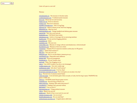 links screenshot