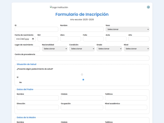 INSCRIPCION 2025 screenshot