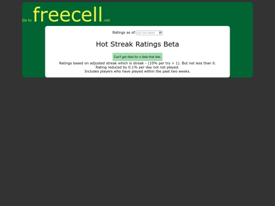 freecell/hot screenshot