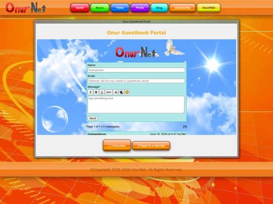 community/guestbook screenshot