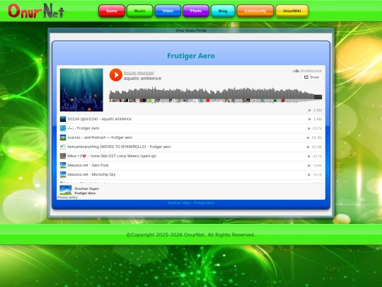 music/aesthetic/frutigeraero screenshot