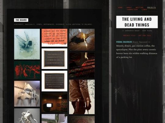 works/the-living-and-dead-things-board screenshot