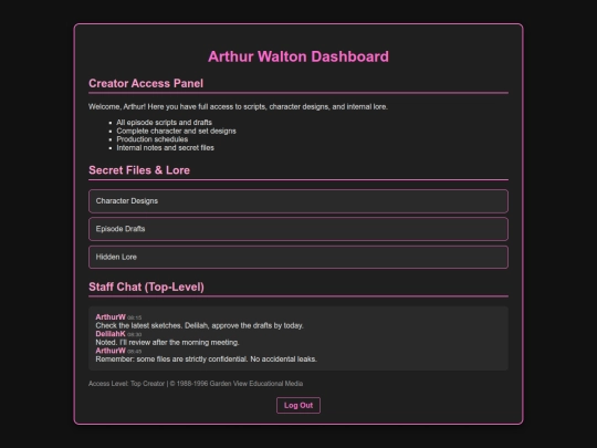 dashboard-arthur screenshot