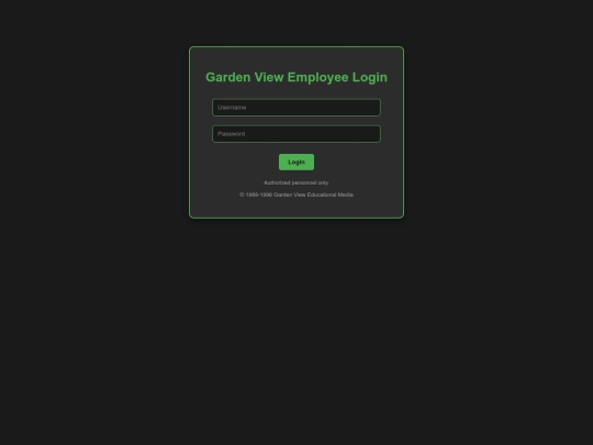 employee-login screenshot