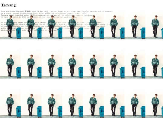 WEBPAGE/Taeyang screenshot