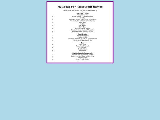 list screenshot