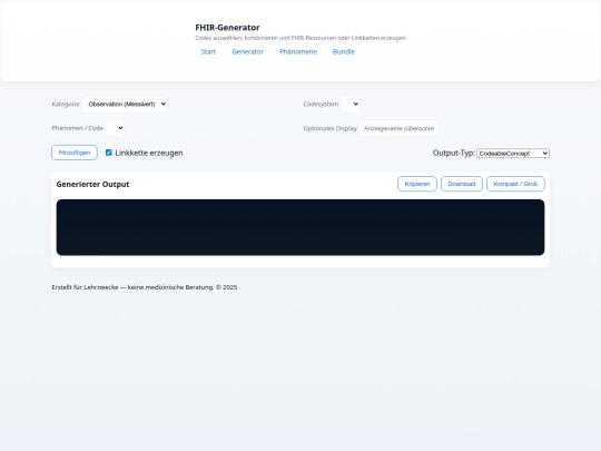 fhir-generator screenshot