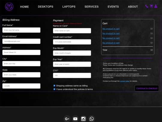 cart screenshot