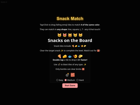 Games/SnackMatch/SnackMatch screenshot