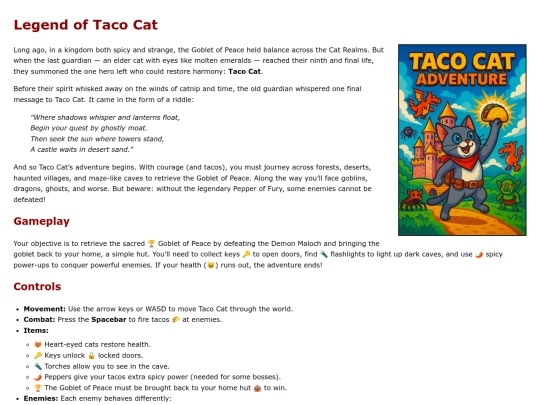 Games/TacoCatAdv/TacoCatAdvManual screenshot