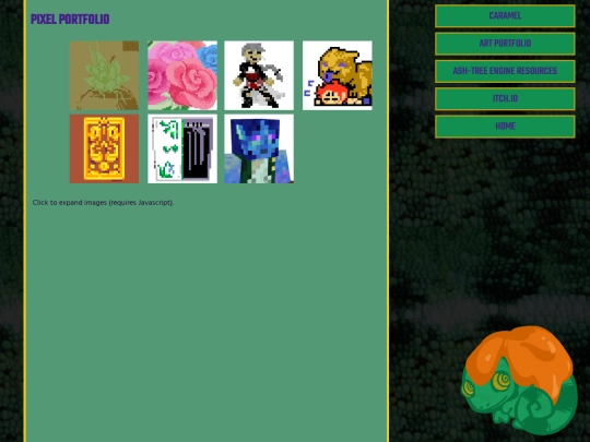caramel/pixelportfolio screenshot