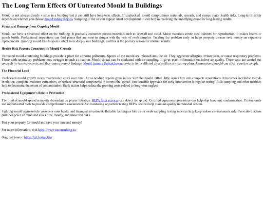 TheLongTermEffectsOfUntreatedMouldInBuildings screenshot