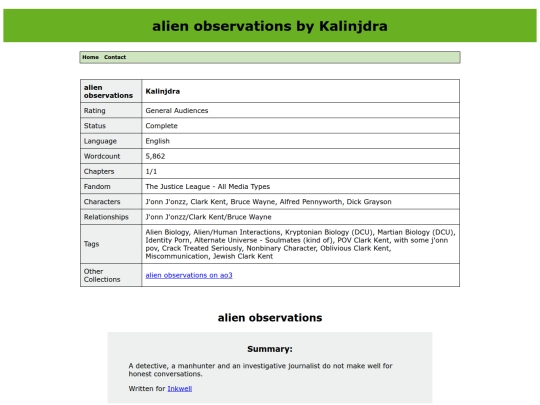fanfiction/dc works/alien_observations screenshot